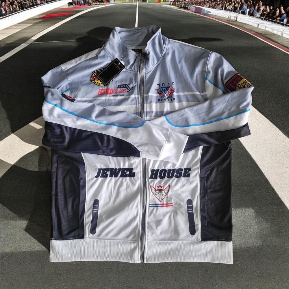 Jewel House Moto Club Racing-Inspired Full-Zip Jacket - 4XL